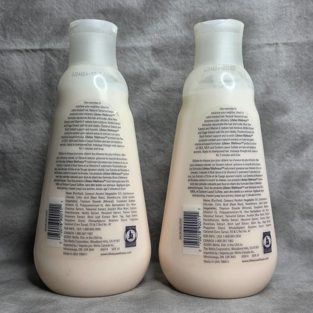 (X2) WELLA‎ Lifetex Wellness Well Toned Color Shine Purity Rinse 33.8 oz